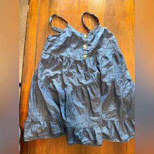 Blue Sleeveless Button Dress